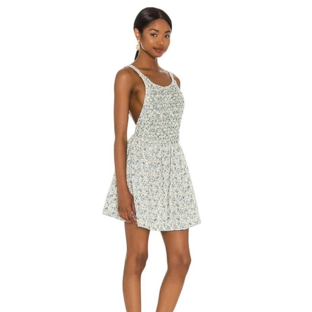 Free People Petunia Mini Dress Size Large Smocked Ditsy Floral Boho Sundress EUC - Picture 4 of 12